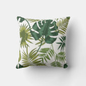 Square pillows with a tropical leaf pattern クッション (裏面)
