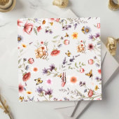 Square Poppy & Lavender Book Theme Bridal Shower 招待状