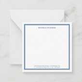 Square Professional Dusty Blue Border Stationery ノートカード (正面)