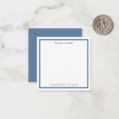 Square Professional Dusty Blue Border Stationery ノートカード (正面/裏面インサイチュ)