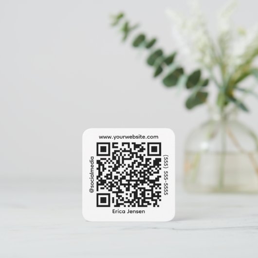 Square QR Social Media Contact スクエア名刺 (スタンド正面)