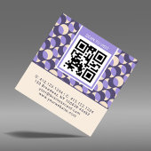 Square Retro Lavender Geometric Business Card スクエア名刺