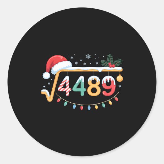 Square Root 4489 Funny 67 Meme Math Teacher 6 7 Ch ラウンドシール (正面)