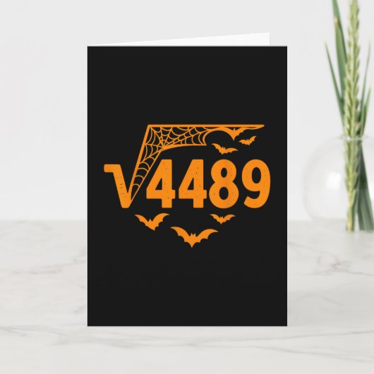 Square Root 4489 Funny Halloween Meme 67 Math Teac カード (正面)