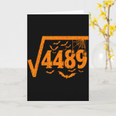 Square Root 4489 Funny Halloween Meme 67 Math Teac カード (黄色い花)