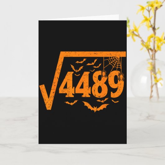 Square Root 4489 Funny Halloween Meme 67 Math Teac カード (黄色い花)