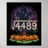 Square Root 4489 Funny Halloween Meme 67 Math Teac ポスター (正面)