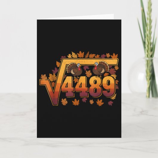 Square Root 4489 Funny Thanksgiving Meme 67 Math T カード (正面)