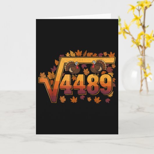 Square Root 4489 Funny Thanksgiving Meme 67 Math T カード (黄色い花)