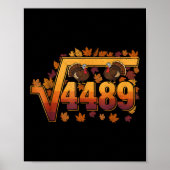 Square Root 4489 Funny Thanksgiving Meme 67 Math T ポスター (正面)