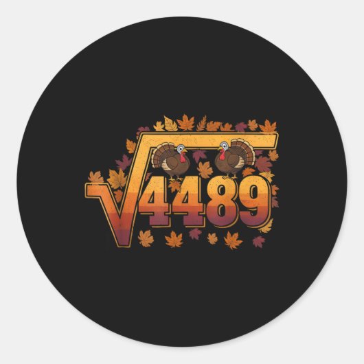 Square Root 4489 Funny Thanksgiving Meme 67 Math T ラウンドシール (正面)