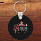 Square Root 4489 Math Teacher Funny 67 Meme Hallow キーホルダー (正面)