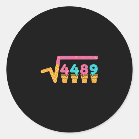 Square Root Of 4489 Ice Cream Drip Meme Slang 67 6 ラウンドシール (正面)
