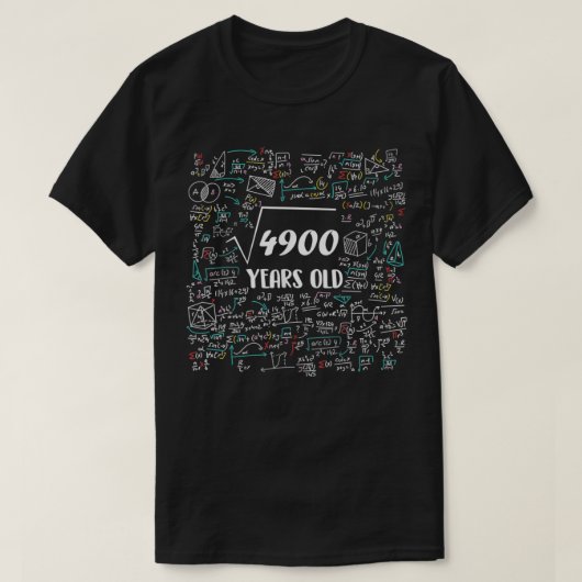 Square Root Of 4900 Bday Math 70th Birthday 70 Yea Tシャツ (デザイン正面)