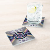 Square Schumann Resonance Glass Coaster ガラスコースター (アングル)