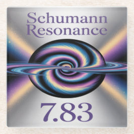 Square Schumann Resonance Glass Coaster ガラスコースター