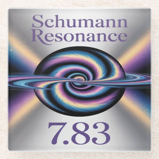 Square Schumann Resonance Glass Coaster ガラスコースター (正面)