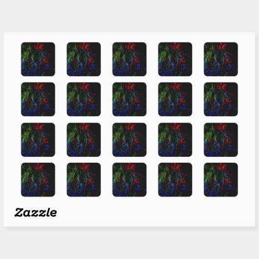 Square sticker vibrant abstract texture recycled スクエアシール (シート)