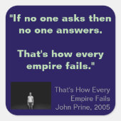 Square Stickers, sheet of six 3 inch stickeSticker スクエアシール (正面)