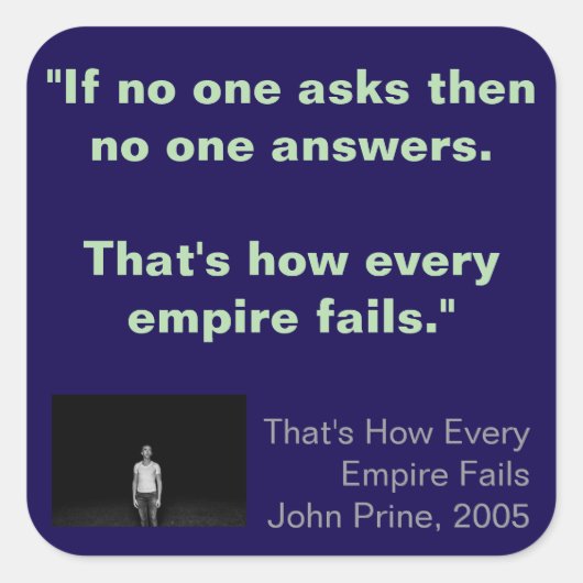 Square Stickers, sheet of six 3 inch stickeSticker スクエアシール (正面)