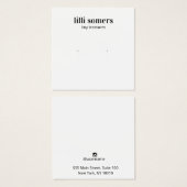 Square Stud Earring Jewelry Plain Display Card (正面&裏面)