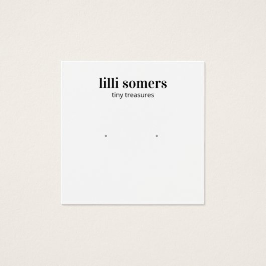 Square Stud Earring Jewelry Plain Display Card (正面)