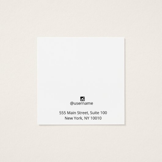 Square Stud Earring Jewelry Plain Display Card (裏面)