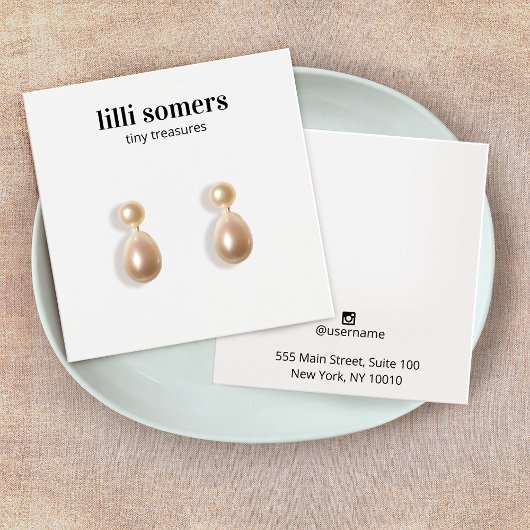 Square Stud Earring Jewelry Plain Display Card