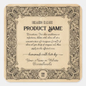 Square Vintage Potion Apothecary Style Labels スクエアシール (正面)