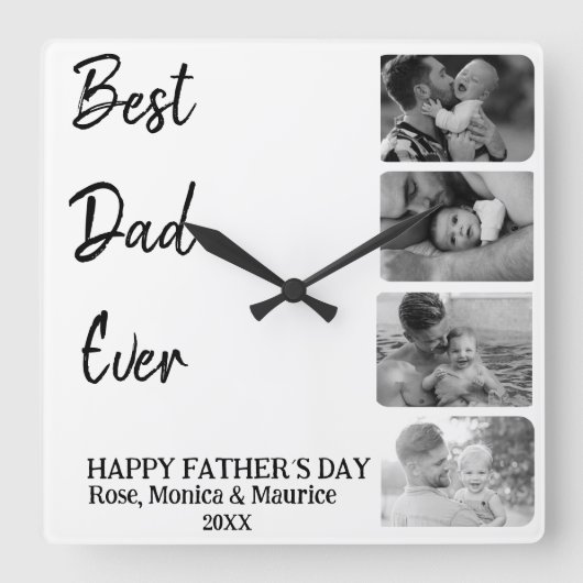 Square wall clock, personalized, father's day. スクエア壁時計 (正面)