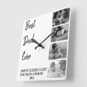 Square wall clock, personalized, father's day. スクエア壁時計 (傾斜)