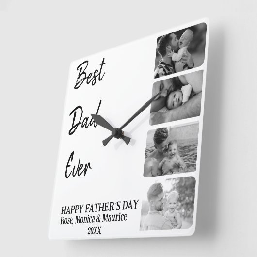 Square wall clock, personalized, father's day. スクエア壁時計 (傾斜)