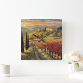 Square Wall Clock with Italian Charm スクエア壁時計 (ホーム)