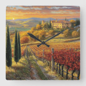 Square Wall Clock with Italian Charm スクエア壁時計 (正面)