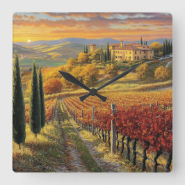 Square Wall Clock with Italian Charm スクエア壁時計