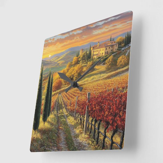 Square Wall Clock with Italian Charm スクエア壁時計 (傾斜)