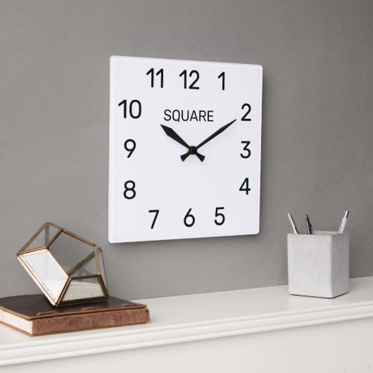 Square wall clock with modern dial design スクエア壁時計 (オフィス)