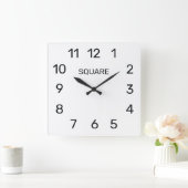 Square wall clock with modern dial design スクエア壁時計 (ホーム)