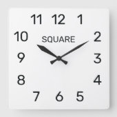 Square wall clock with modern dial design スクエア壁時計 (正面)
