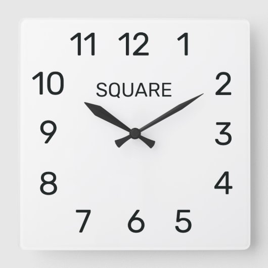 Square wall clock with modern dial design スクエア壁時計 (正面)