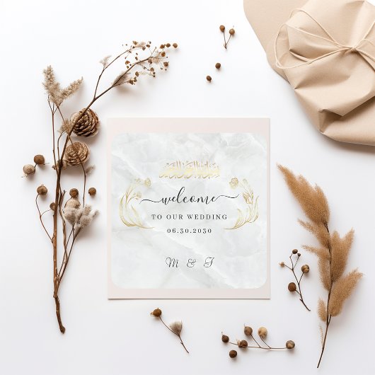 Square Wedding Sticker Welcome to Our Day スクエアシール