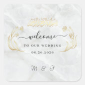 Square Wedding Sticker Welcome to Our Day スクエアシール (正面)
