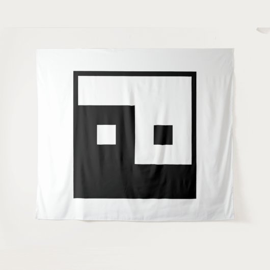 Square Yin Yang タペストリー (正面(横))
