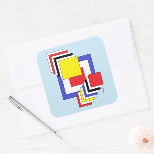 Squares Abstract スクエアシール (封筒)