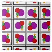 Squares and Circles Abstract タイル (正面)