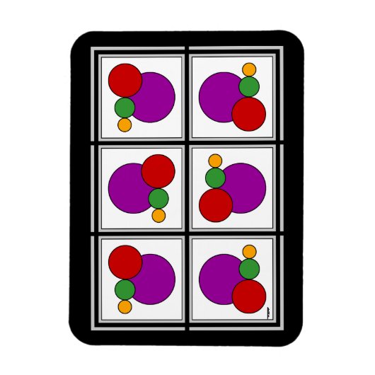 Squares and Circles Abstract マグネット (縦)