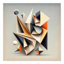 "Squares 'n物" -抽象芸術デジタルアートポスター