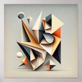 "Squares 'n物" -抽象芸術デジタルアートポスター ポスター