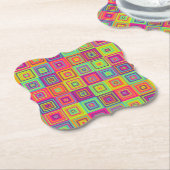 Squares Pattern ペーパーコースター (アングル)