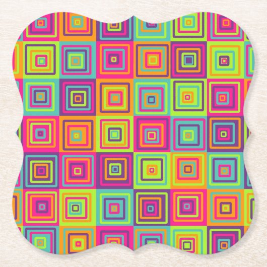 Squares Pattern ペーパーコースター (正面)